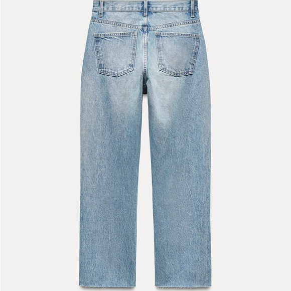 ZARA STRAIGHT LEG JEANS WITH A HIGH WAIST - Picture 6 of 8